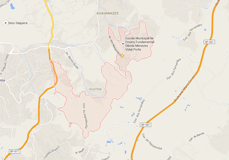 Localização da Floricultura Tiradentes